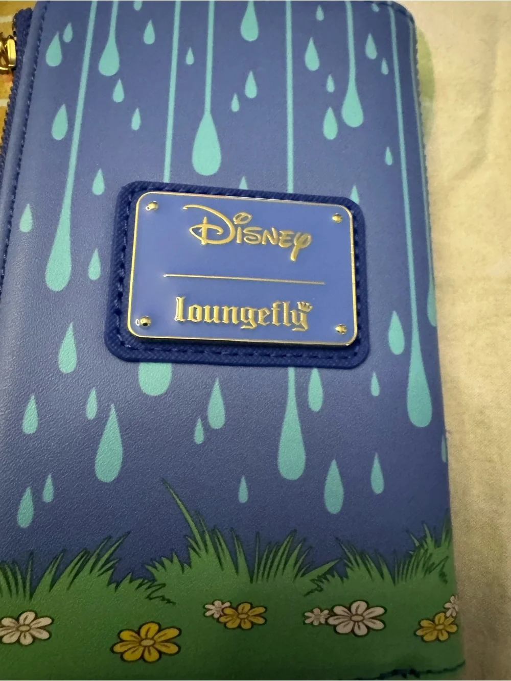Disney Winnie the Pooh Blue Yellow Umbrella Kids Passport Wallet